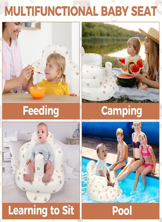 KRLZ Inflatable Baby Seat for Babies 3 Months and Up, Infant Floor Seat with Built-in Air Pump for Learning to Sit and Camping Inflatable Infant Floor Seat - Image 4